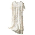 thumbnail image 1 of SHIXIAOO Chemise de Nuit d'Été pour Femmes Manches Courtes Col Rond Chemise de Nuit Confortable Vêtements de Détente à la Maison Robe de Nuit Imprimée Grande Taille, 1 of 3