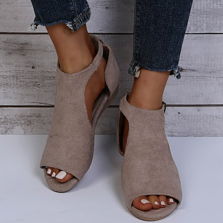 

ClodeEU Fashion Women Flat Shoes Hollow Wedge Heel Casual Large Size Sandals Shoes