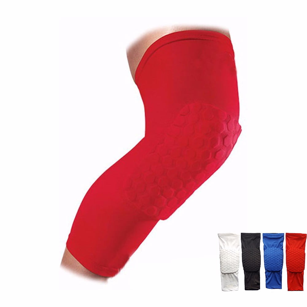 Youth Pad Honeycomb Knee Support Long Leg Sleeve Brace Protect Sports Basketball 