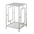 thumbnail image 3 of Convenience Concepts Town Square Chrome End Table, Faux White Marble/Chrome Frame, 3 of 8