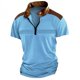 thumbnail image 2 of pstuiky camisetas camisas para hombre, Blusa de manga corta con cuello alto, manga corta, bloque de color y cremallera para hombre ropa de hombre xxxl, 2 of 3