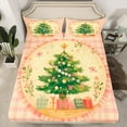thumbnail image 2 of Manfei Floral Xmas Tree Full Size Sheets for Kids, Plaid Buffalo Bed Sheets, Merry Christmas Sheet Sets, Lightweight Room Decor, 4-Piece, 2 of 7