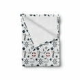 thumbnail image 2 of Lighthouse Soft Flannel Fleece Throw Blanket, Nautical Anchors Waves Helms and Animal Silhouettes Compass Navigation, Cozy Plush for Indoor and Outdoor Use, 70" x 90", Indigo Red White, by Ambesonne, 2 of 6