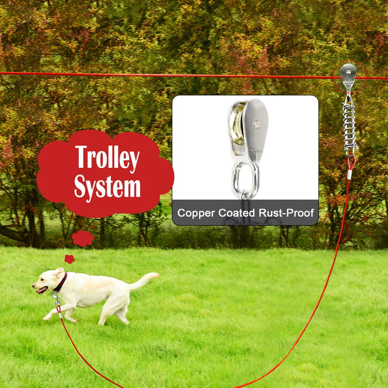 X XBEN Dog Runner Cable Dog Run Trolley Tie Out Cable Dog Chains