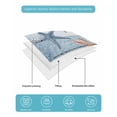 thumbnail image 5 of Quilts Twin Size Bedding Set, Navy Blue Coastal Lightweight Quilted Comforter, Starfish Coral Summer Nautical Wooden Soft Reversible Bedspread Coverlet with Pillow Covers for All Season, 68" x 86", 5 of 7