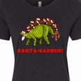 thumbnail image 4 of Inktastic Santa-saurus Christmas Dinosaur Women's T-Shirt, 4 of 5