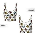thumbnail image 5 of Xecao Bulldog Sunglasses Face for Sports Bra with Removable Pads, Crop Tank Top Design, Women's Longline Sports Bra - Non-Wired - Medium, 5 of 9