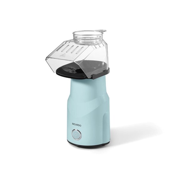 Ricardo Machine à Popcorn à Air Chaud, 12 Tasses en 3 Minutes, Fonctionnement à Une Touche, 1200W, Facile à Utiliser, Bleu