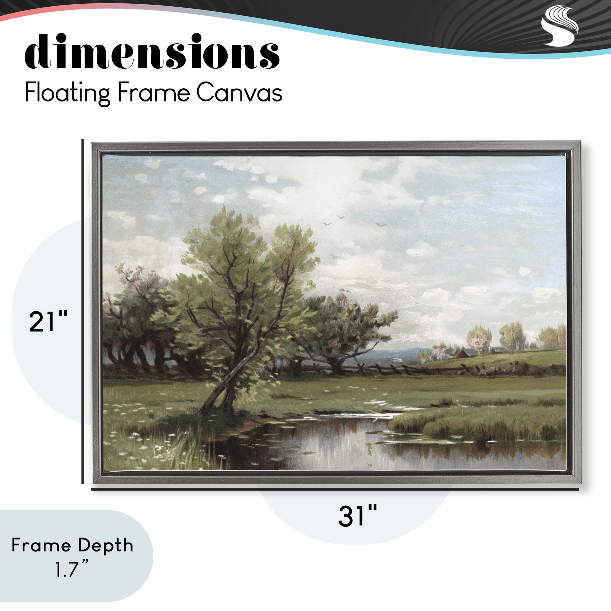 Stupell Industries Ecstatic Spring Landscape Gray Framed Floater Canvas Wall Art, design by Lula Bijoux & co.