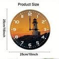 thumbnail image 2 of ZXCXRQFa Sunset Behind The Lighthouse Wall Clock Art Hanging Clocks Silent Non-Ticking Desk Clock Battery Operated Round Home Style Numeral Decorative Wall Clocks, 2 of 7