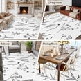 thumbnail image 6 of Black White Plant Washable Living Room Rugs 6'x9', Boho Floral Farmhouse Leaf Retro Flower Botanical Low Pile Throw Large Area Rug Non-Slip Sturdy Edge Binding Carpet for Dining Room Kitchen Office, 6 of 9