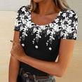 thumbnail image 3 of Camisetas Casuales de Manga Corta de Mujer Color Sólido Cuello Redondo Camiseta de Poliéster Top Ligero, Blusa Casual para Verano Primavera Diario, 3 of 4