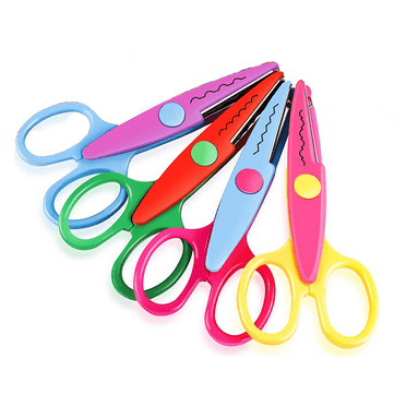 GIXUSIL Wave Scissors, Craft Scissors Set of 4, Serrated Scissors, Zig Zag Cut Scissors, Assorted Colors