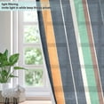 thumbnail image 4 of Yayeee Window Curtains Light Filtering 63"x52" Grommet Panel Pair Home Living Room Decor, Navy Blue Stripes, 4 of 7