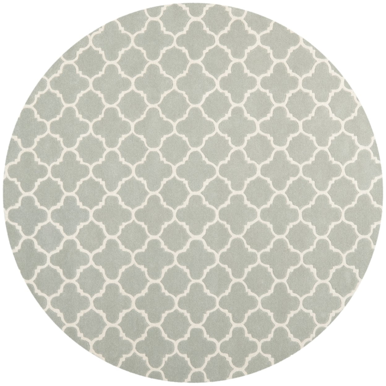 SAFAVIEH Chatham Jacob Geometric Quatrefoil Wool Area Rug, Grey/Ivory, 3' x 5'