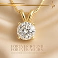 thumbnail image 4 of 14K Solid Yellow Gold Lab Grown Moissanite Round Cut Solitaire Pendant | Double Loop Bail | 7.0mm 1.25 CTW | 16-18" Adjustable Box Link Necklace | Luxury Gift, Birthday, Anniversary, Mothers Day, 4 of 7