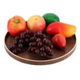 thumbnail image 1 of Wooden Round Food Serving Tray Sturdy for Home Hotel Use Black Walnut Color Kitchen Plate 27cm, 1 of 7