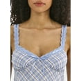 thumbnail image 3 of No Boundaries Woven Lace Plaid Cami, Women’s, 3 of 4