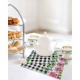 thumbnail image 4 of Spring Pink Roses Kitchen Dish Towels for Drying Dishes Set of 3, Pastoral Eucalyptus Black White Plaid Waffle Weave Microfiber Hand Tea Bathroom Towels Quick Dry & Absorbent Towel 12x12, 4 of 7
