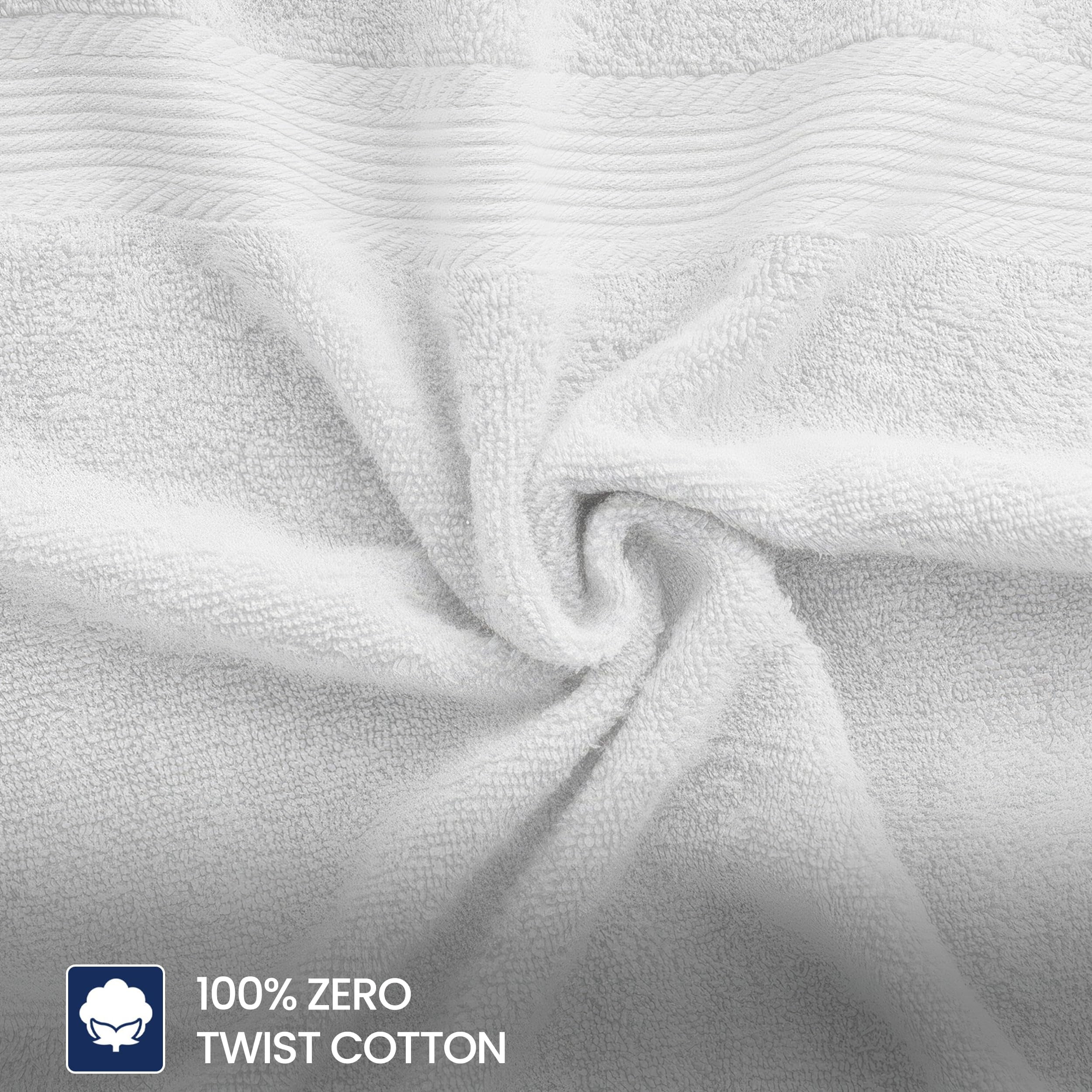 Linteum Textile 100% Cotton Premium Hand Towels 16x27 Inches [Pack of 24] White