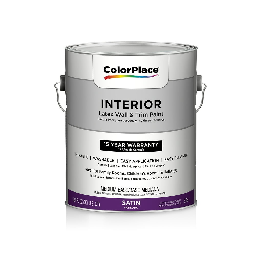 ColorPlace Interior Satin Paint, Medium Base, 1 Gallon - Walmart.com