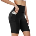 thumbnail image 3 of YUEHUA Yoga Shorts for Women's High Waist Tummy Control Fitness Athletic Workout Running Bike Shorts with Deep Pockets, 3 of 4