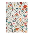 thumbnail image 1 of Motif Printed Faux Rabbit Roboto Ivory & Multi 5 ft. x 7 ft. Area Rug, 1 of 6