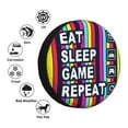thumbnail image 6 of DouZhe Waterproof Spare Tire Cover, Cute Eat Sleep Game Repeat Graffiti Prints Adjustable Wheel Covers Fit for Jeep Trailer RV SUV Car, 17 inch, 6 of 7