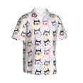 thumbnail image 2 of Balery Cute Dog Print Men's Hawaiian Shirts Short Sleeve Beach Shirt Relaxed Fit Vacation Button Down Shirts-X-Large, 2 of 9