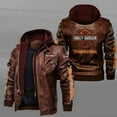 thumbnail image 1 of Veste en Cuir pour Hommes Moto Coupe-Vent, 1 of 1