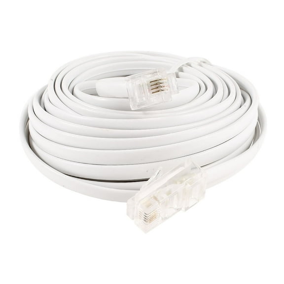 Unique Bargains White RJ11 6P4C to RJ 45 8P4C Modular Telephone Extenstion Cable 6M 20ft