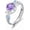 Amethyst, variant on Amethyst/Sapphire/Aquamarine Ring for Women 925 Sterling Silver Gemstone Engagement Anniversary Rings Birthstone Ring Adjustable size 7