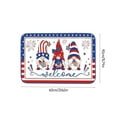 thumbnail image 2 of Djunllk Independence Day Door Mat - 4Th of July Decor Gnome Pattern Patriotic Welcome Doormat, Non-Slip Rubber Backing Linen Door Rug, 15.7" x 23.6", 2 of 8