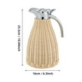 thumbnail image 2 of Rattan Thermal Jug Stainless Steel Vacuum Insulated Carafe Water Pitcher 1.5 L, 2 of 16