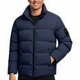 thumbnail image 2 of BXJX Men's Puffer Jacket- Winter Stand Collar Short Coat Casual Jackets with Zipper and Pockets Dark Blue Size 4XL, 2 of 4