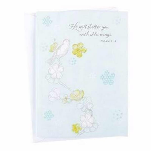 Dayspring Cartes 95589 Note Carte - Il Vous Abritera Note-Psalm de Tendance Vierge 91 - 4 NLT - Pack de 10