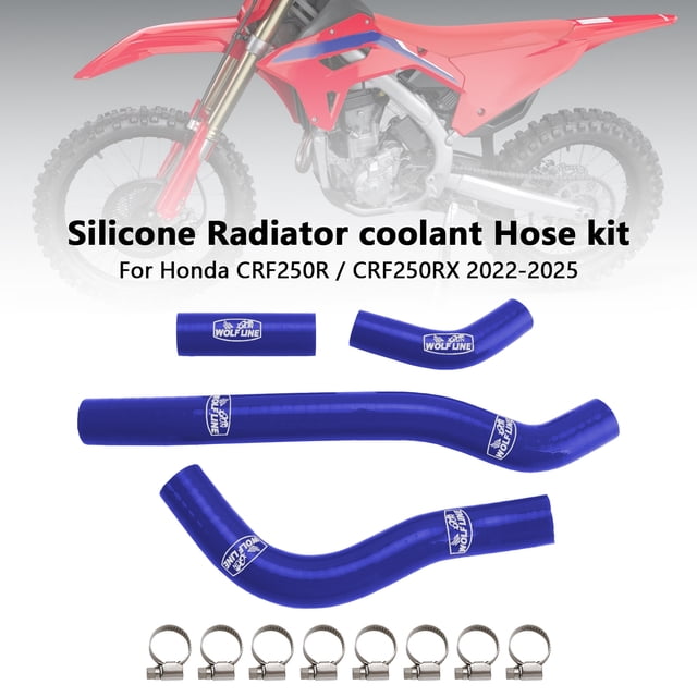 Silicone Radiator coolant Hose For Honda CRF250R CRF250RX 2022-2025 Blue