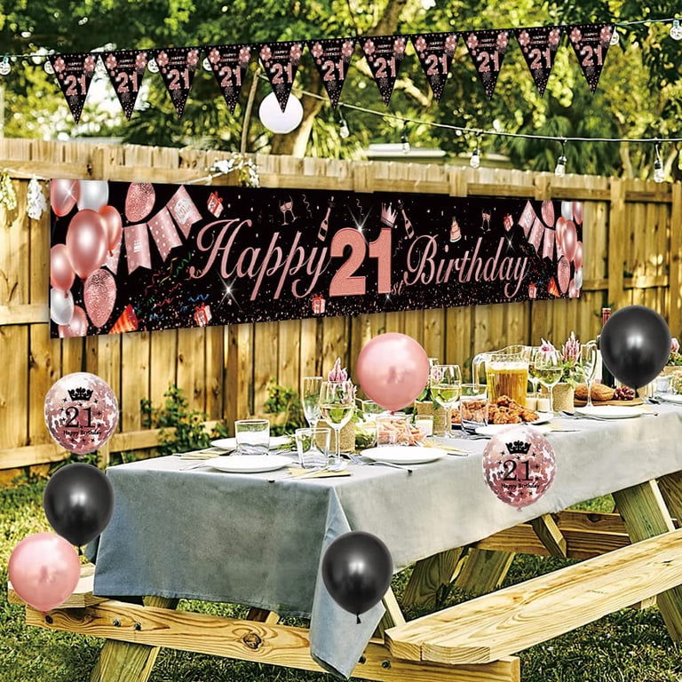 21st Birthday Party Table Decoration Ideas