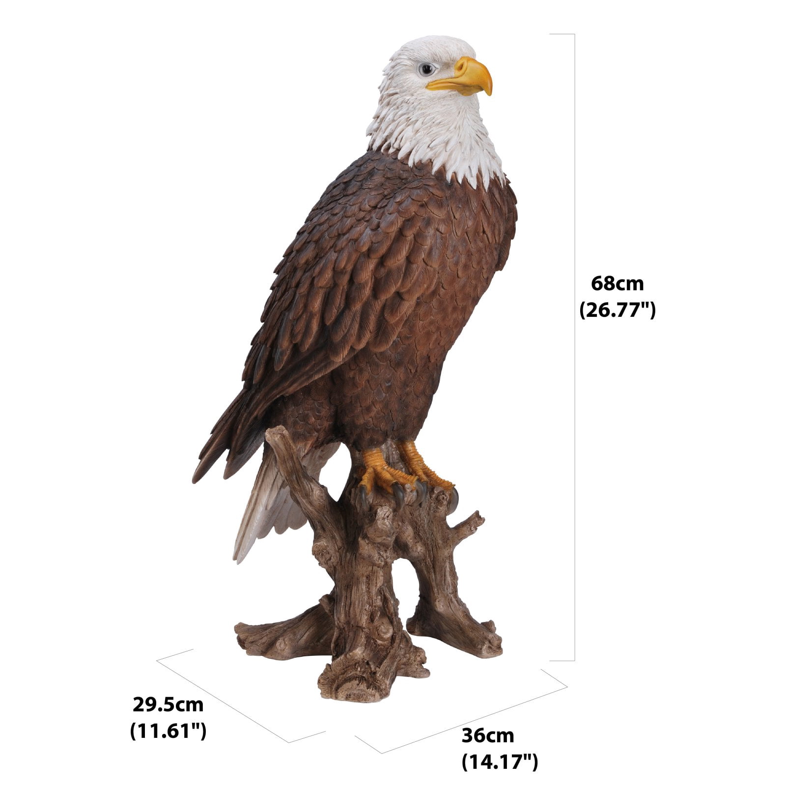HI-LINE GIFT LTD. LARGE BALD EAGLE ON STUMP STATUE