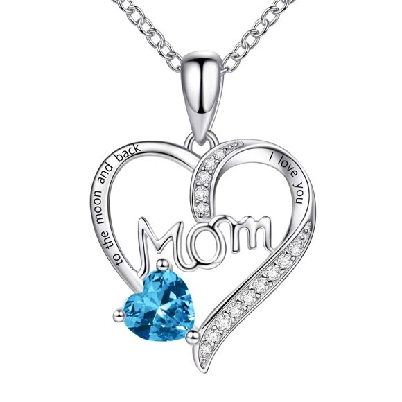 Janrevotw Women'S Necklace Mother Grandma Mother'S Day Gift Stainless Steel Heart Necklace Pendant I Love Mom Necklace Birthday
