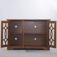 thumbnail image 3 of CQSXDA 48.66 Inch Modern Sideboard Featuring Adjustable Shelf & 3 Tempered Glass Doors - MDF Buffet Cabinet For Home, Dark Oak, 3 of 15