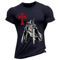 thumbnail image 4 of Camiseta Estampada pour Homme Camisa de Manga Corta de Gran Tamao Patron de Punto de Cruz Temple Informel y CModa Cuello Rouge, 4 of 4