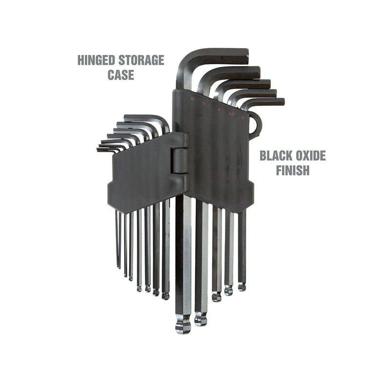OEMTOOLS 24248 26 Piece SAE and Metric Hex Key Set with Allen Wrench  Organizer Cases, Ball Tip Allen Wrenches, Long L Wrench Set, Large Allen  Wrench Set 