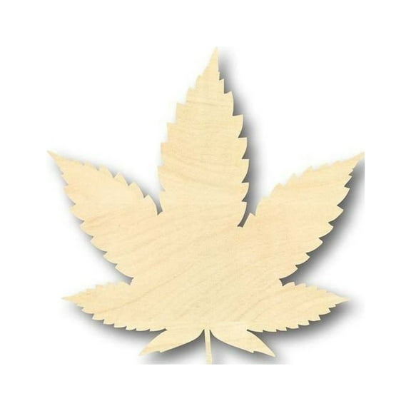Unfinished Wood Marijuana Leaf Shape - Cannabis - Pot - Leaves - Craft - up to 46" DIY 6" / 1/4"