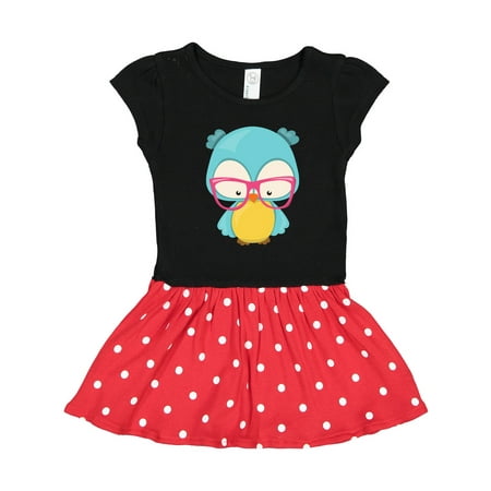 

Inktastic Hipster Owl Owl with Glasses Cute Owl Gift Toddler Girl Dress