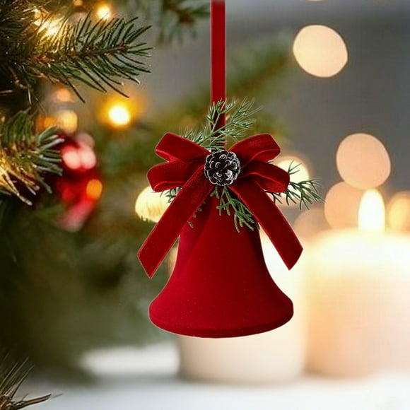 Hogar y cocina, Decoración del hogar, Decoración navideña, Campanas navideñas, Campanas nórdicas flocadas, adornos navideños, adornos para ventanas, adornos colgantes, componentes de suspensión de plá
