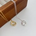thumbnail image 3 of Collier Pendentif Rond Remplissage Délicat Ras du Cou Martelé Simple Croissant de Lune Pleine Lune Cercle Karma Collier Ras du Cou - Argent, 3 of 5