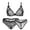 Black, variant on Varsbaby Women's Wirefree Bra Panties and Thongs Underwear 3 pcs
