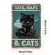 thumbnail image 2 of Placa de metal Wdftyju Tatuaje Siesta Gato 20x30cm arte de la pared, 2 of 9