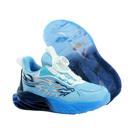 eileial Kids Sneakers Lightweight Non Slip Kids Tennis Shoes Light Blue 1.5